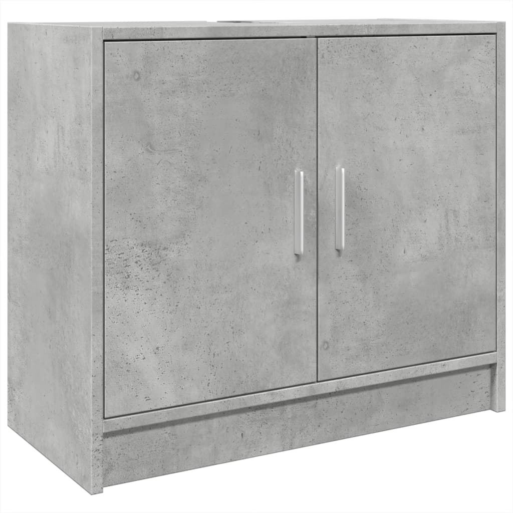 betonszürke szerelt fa mosdószekrény 63 x 29 x 55 cm