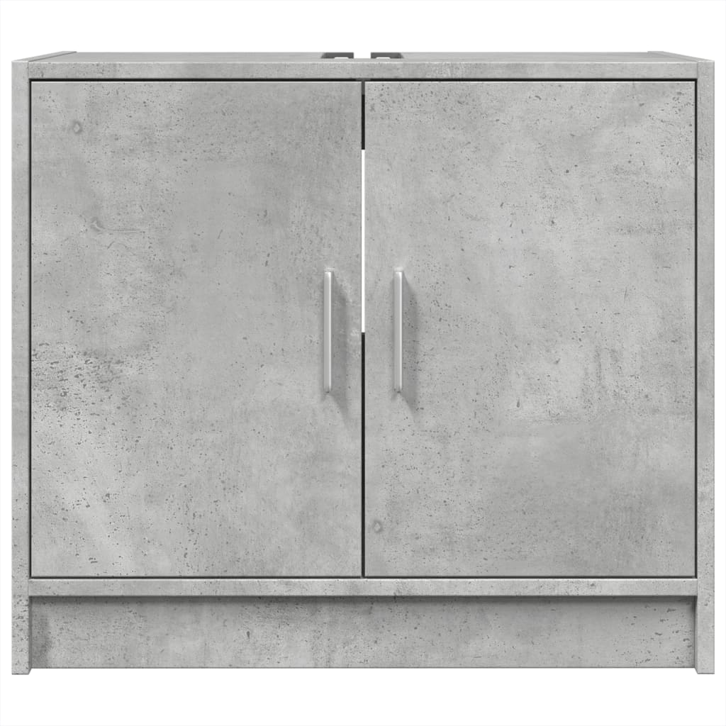 betonszürke szerelt fa mosdószekrény 63 x 29 x 55 cm
