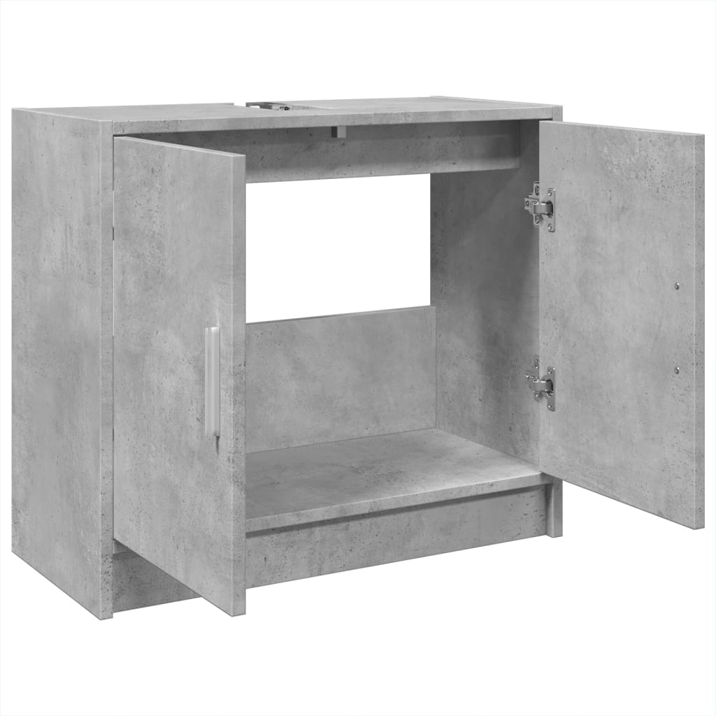 betonszürke szerelt fa mosdószekrény 63 x 29 x 55 cm