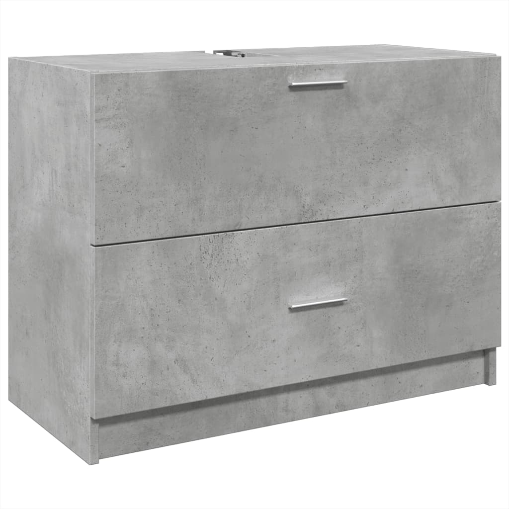 betonszürke szerelt fa mosdószekrény 78 x 37 x 59 cm