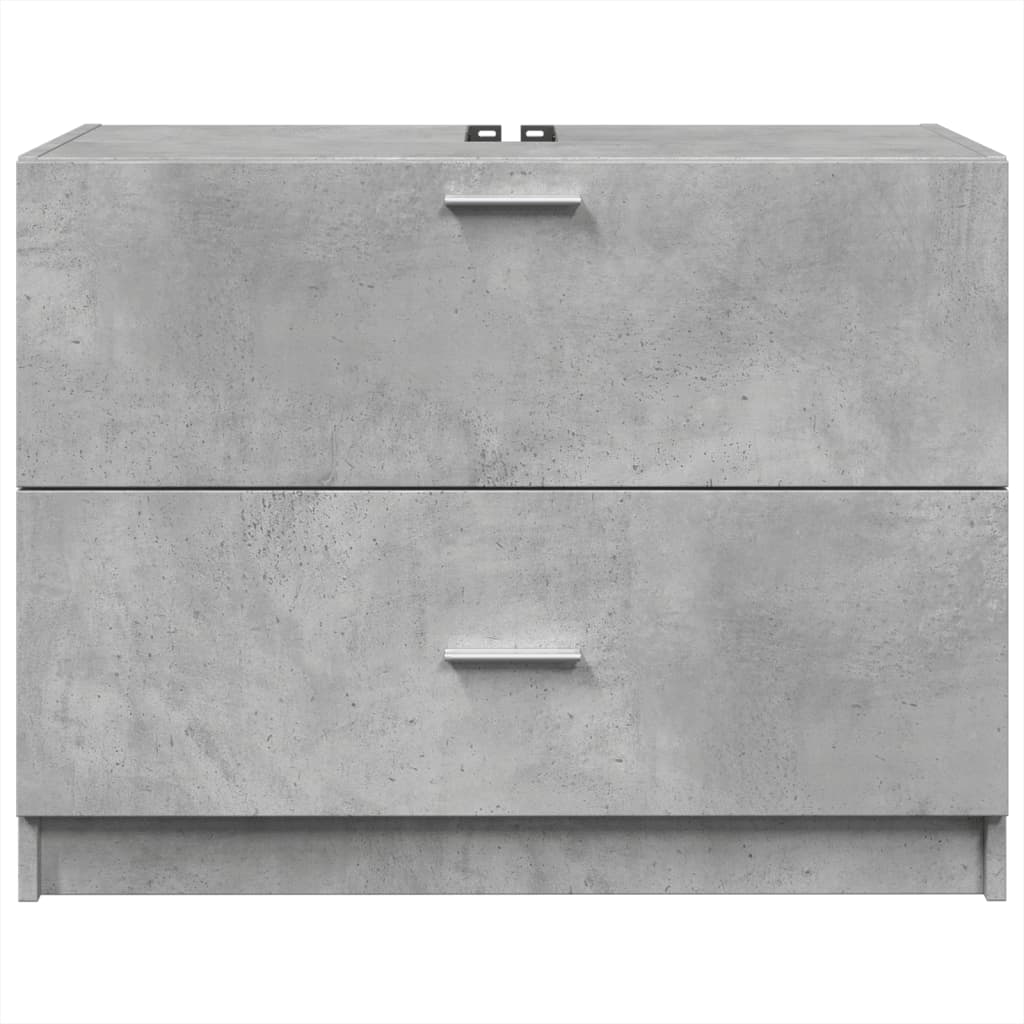 betonszürke szerelt fa mosdószekrény 78 x 37 x 59 cm