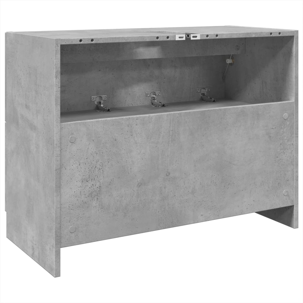 betonszürke szerelt fa mosdószekrény 78 x 37 x 59 cm