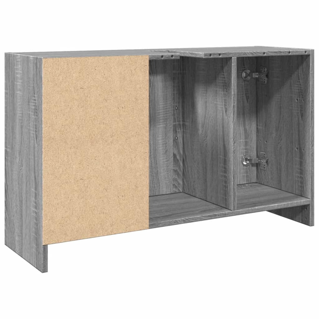 szürke sonoma színű szerelt fa mosdószekrény 90 x 29 x 55 cm