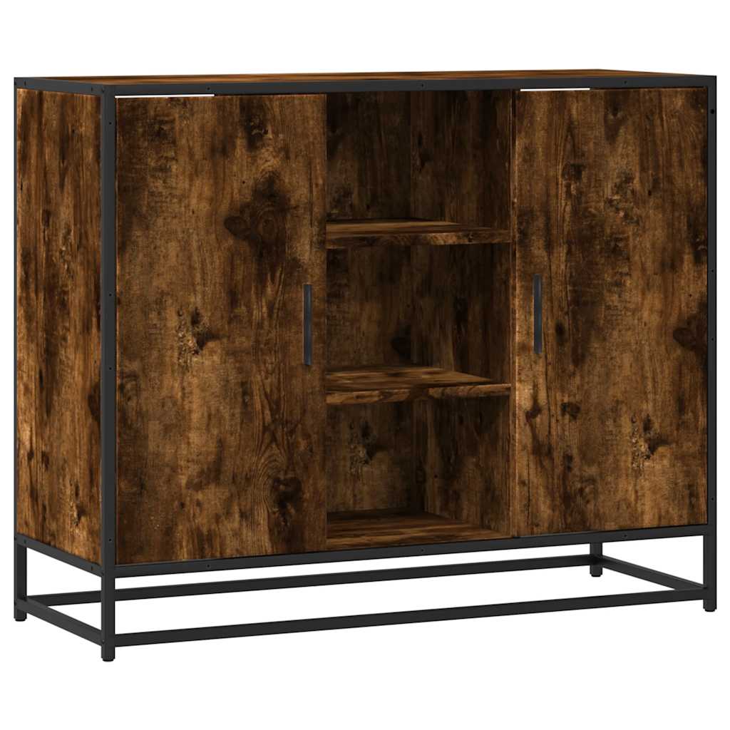 sonoma tölgy színű szerelt fa tálalószekrény 92 x 35 x 76 cm