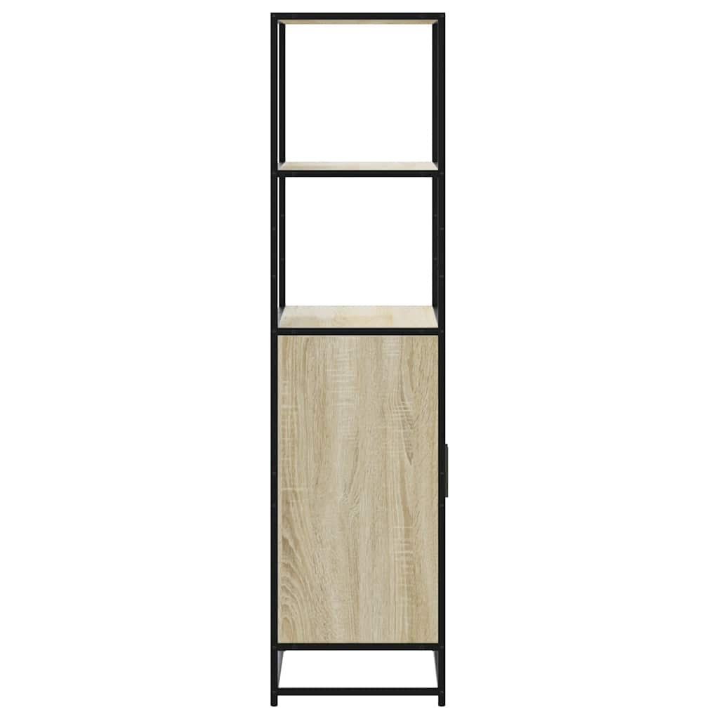Highboard sonoma tölgy 68x35x139 cm gépelt fa és fém