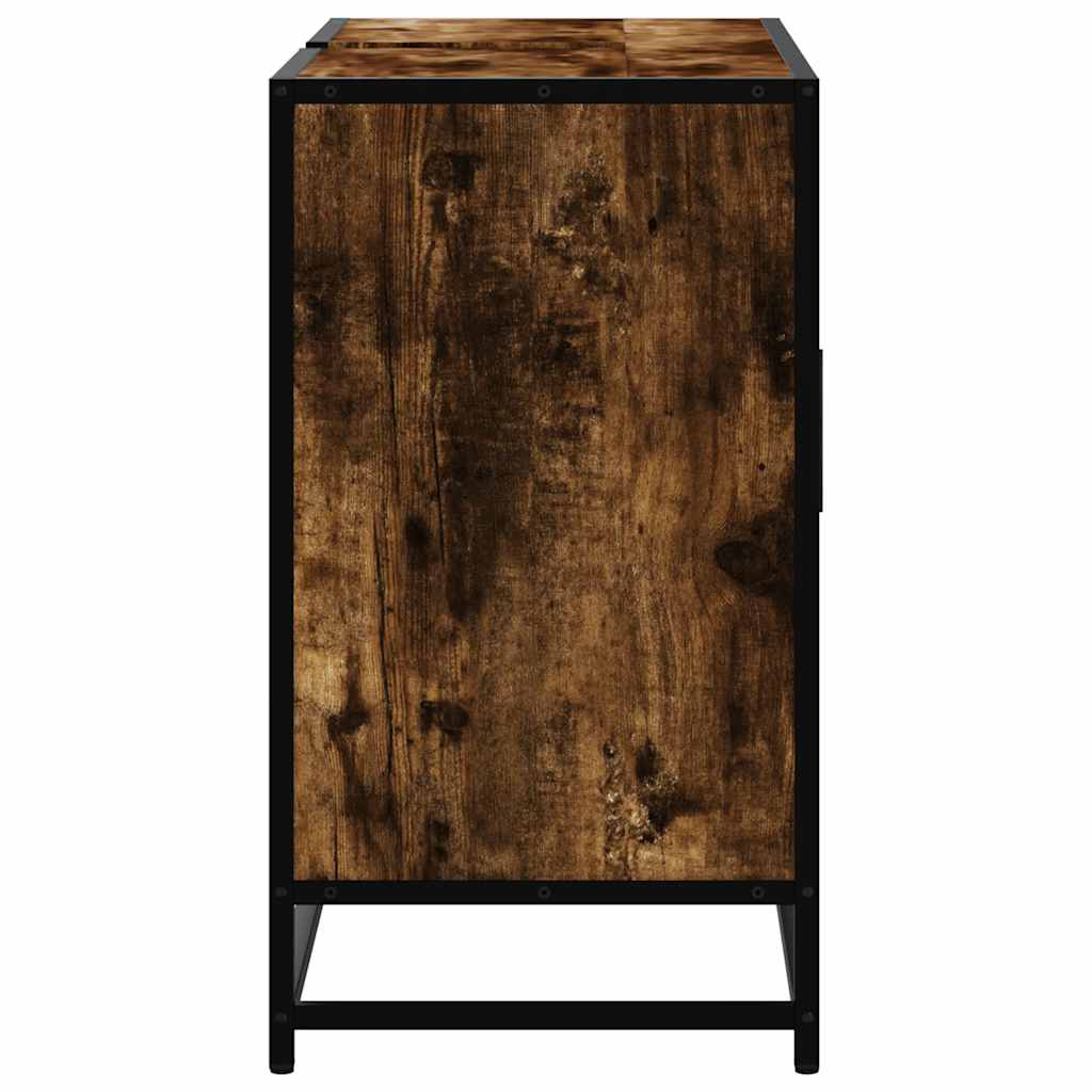 füstös tölgy szerelt fa fürdőszobai mosdószekrény 80x33x60 cm