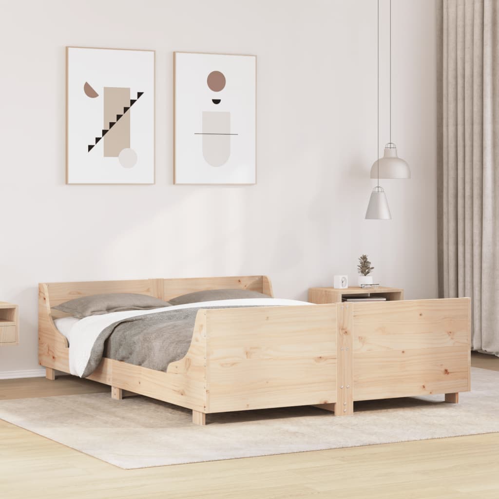 tömör fenyőfa ágykeret ágy matrac nélkül 120 x 200 cm
