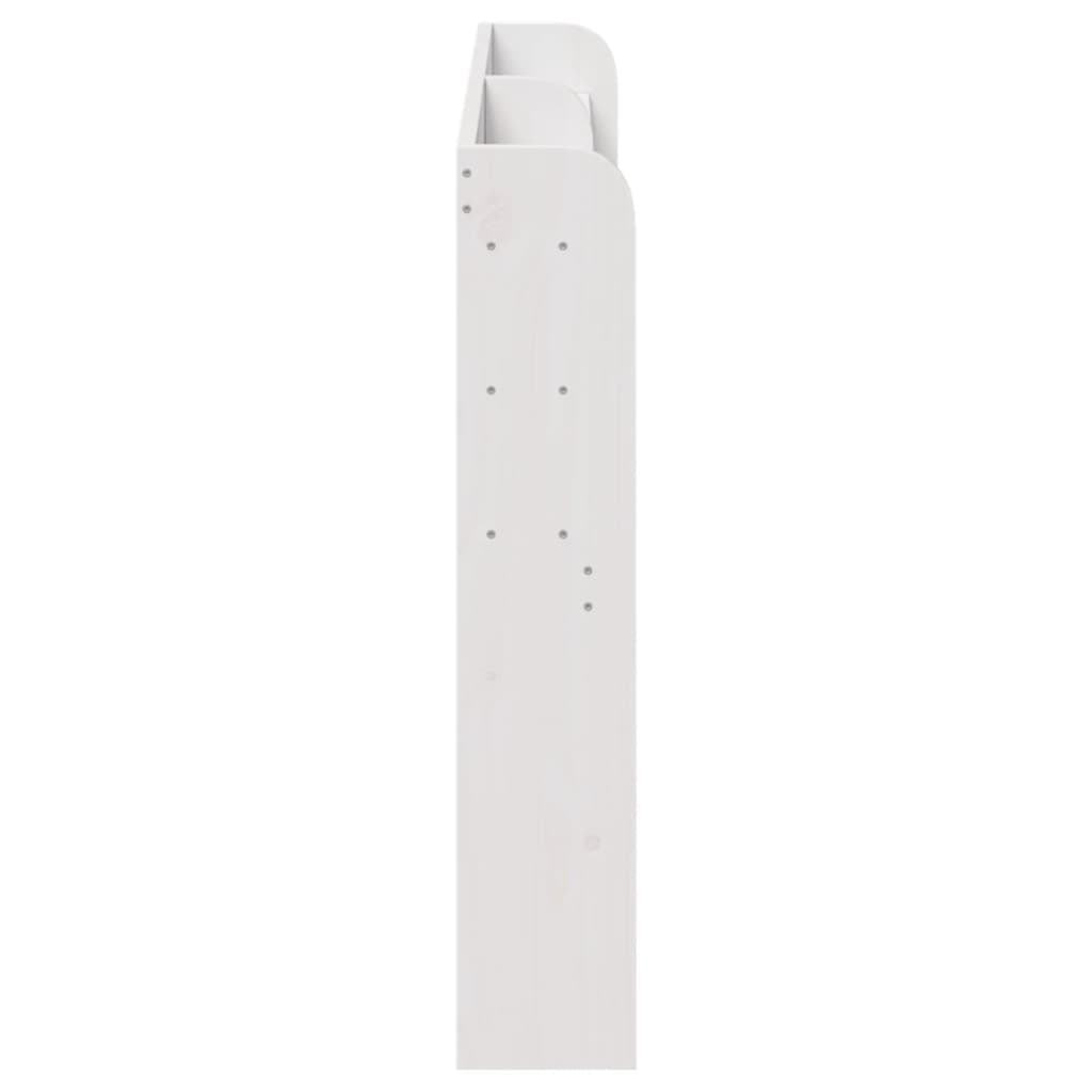 fehér tömör fenyőfa fejtámla polcokkal 150 cm