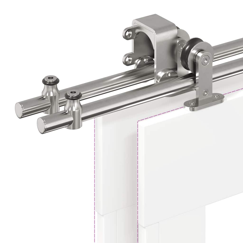 ezüstszínű rozsdamentes acél tolóajtó fémszerelék készlet 183cm