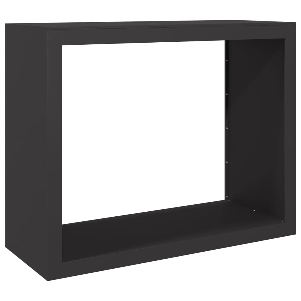 fekete acél tűzifatároló 100 x 40 x 80 cm