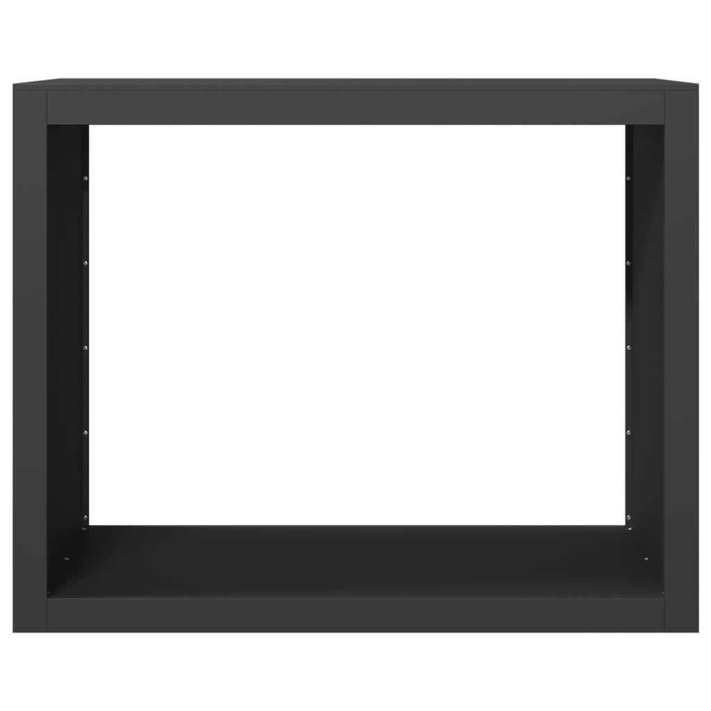 fekete acél tűzifatároló 100 x 40 x 80 cm