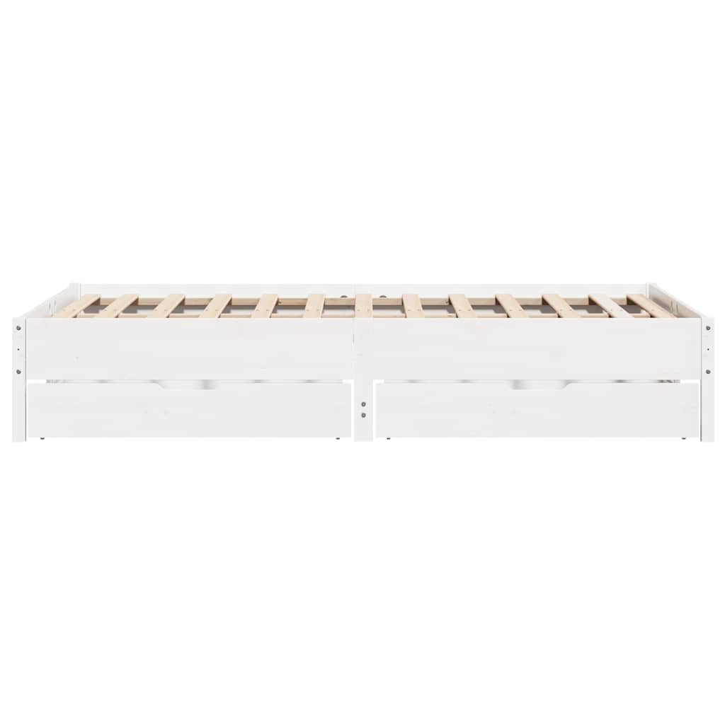 fehér tömör fenyőfa ágy matrac nélkül 120 x 200 cm