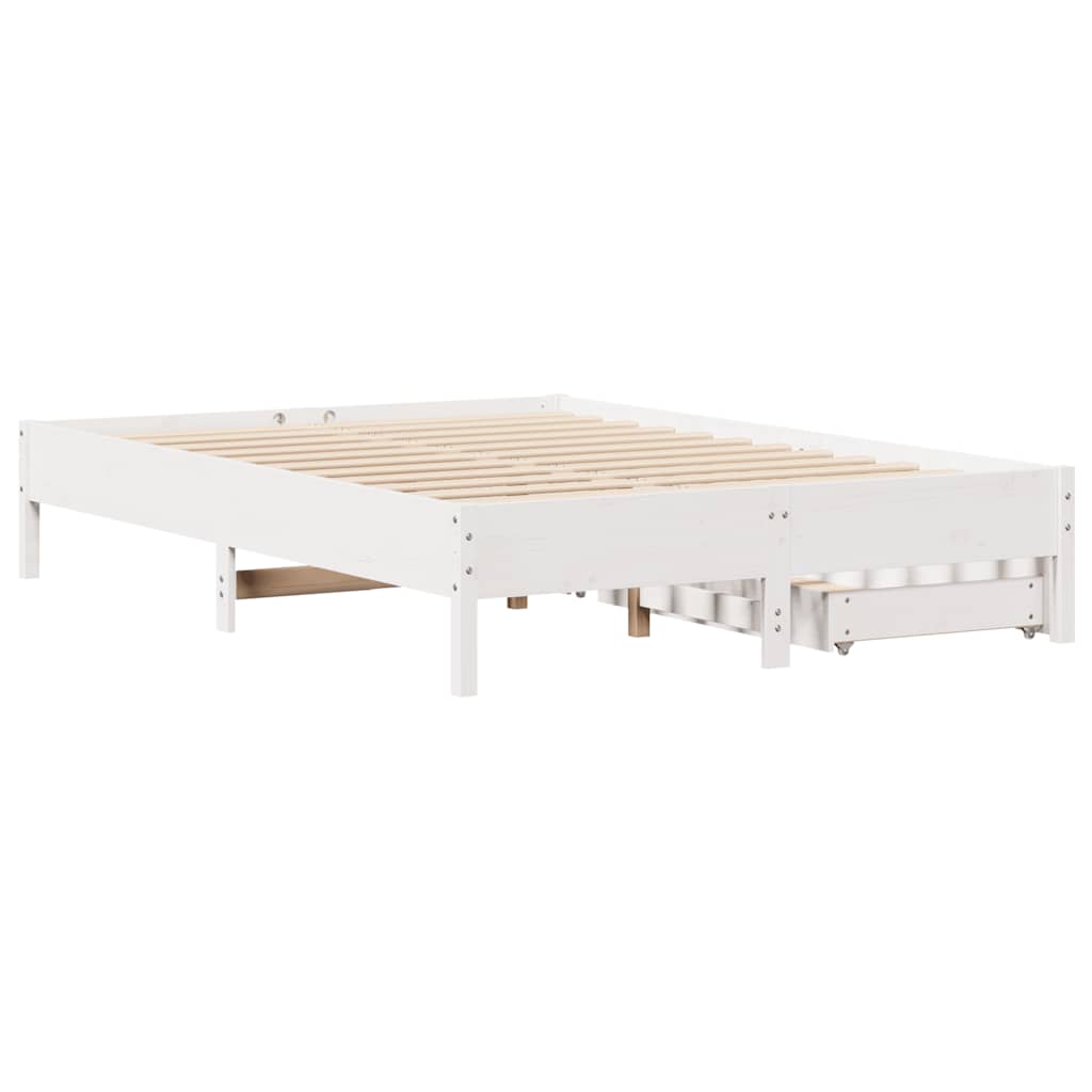 fehér tömör fenyőfa ágy matrac nélkül 120 x 200 cm