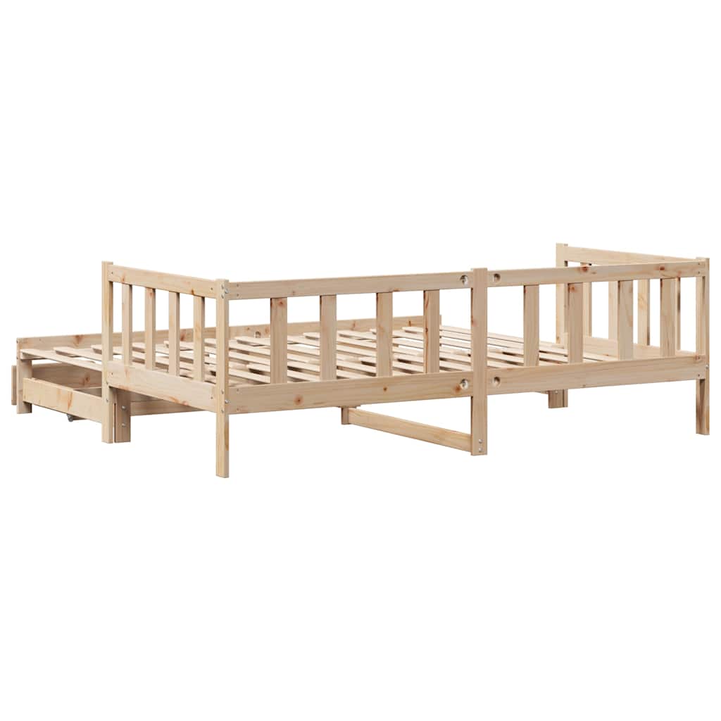 kihúzható heverő fiókokkal matrac nélkül 90 x 200 cm
