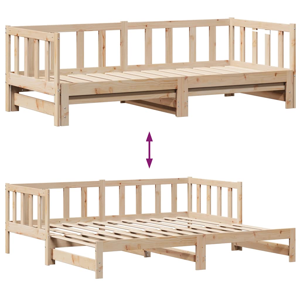 kihúzható heverő fiókokkal matrac nélkül 90 x 200 cm