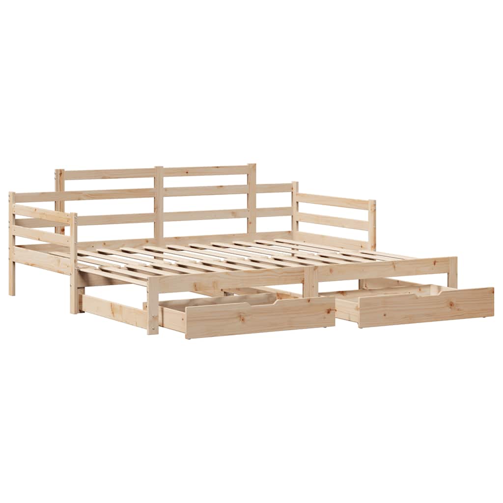 kihúzható heverő fiókokkal matrac nélkül 80 x 200 cm
