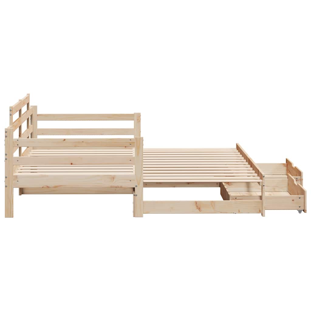 kihúzható heverő fiókokkal matrac nélkül 80 x 200 cm