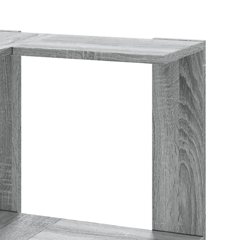 5 szintes szürke szerelt fa sarok könyvespolc 50 x 50 x 179 cm