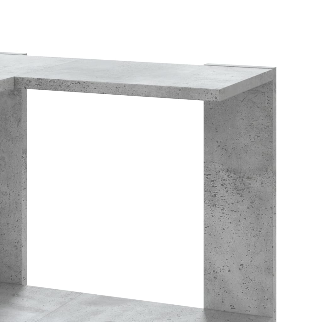 3 szintes betonszürke szerelt fa sarok könyvespolc 50x50x102 cm