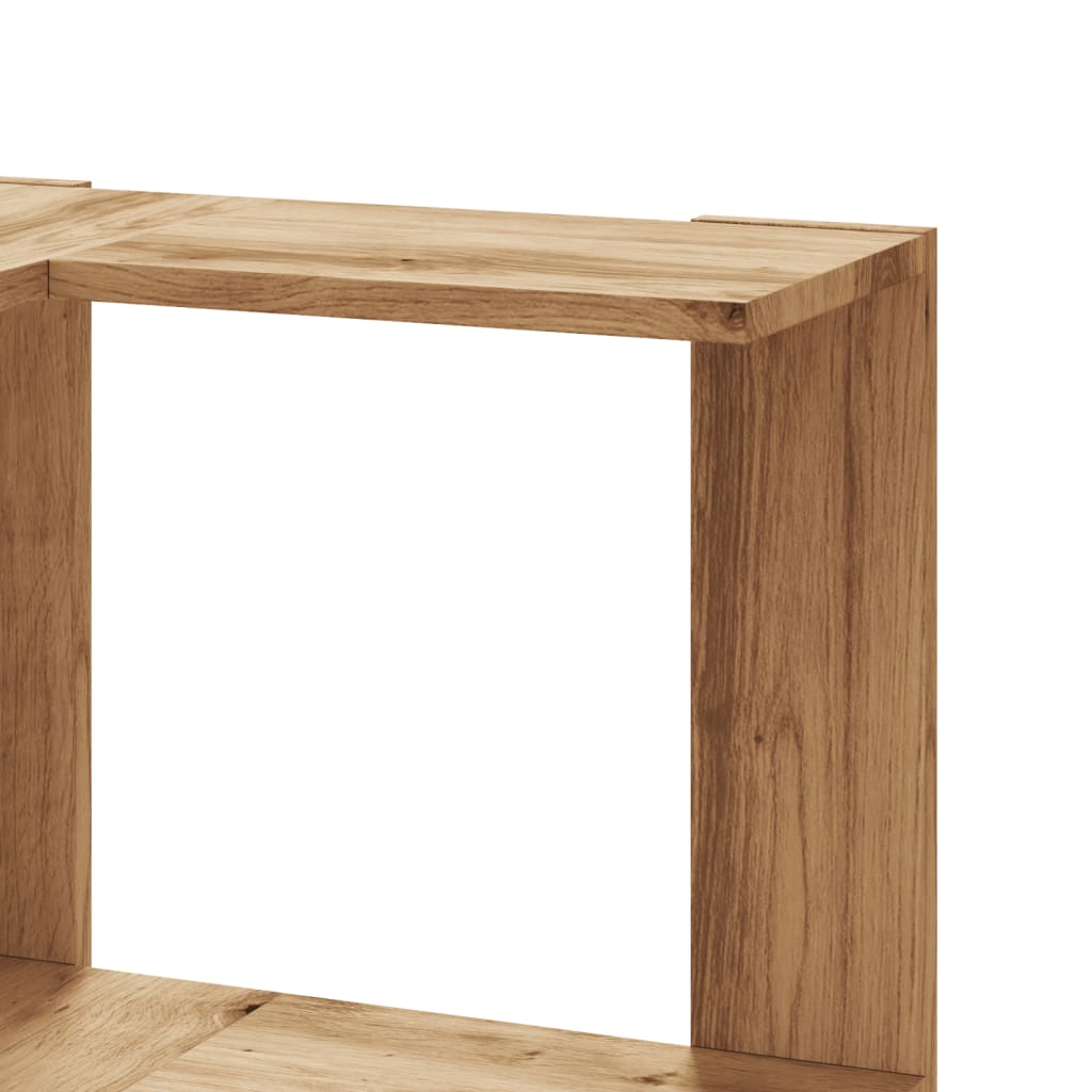3 szintes szerelt fa sarok könyvespolc 50 x 50 x 102 cm