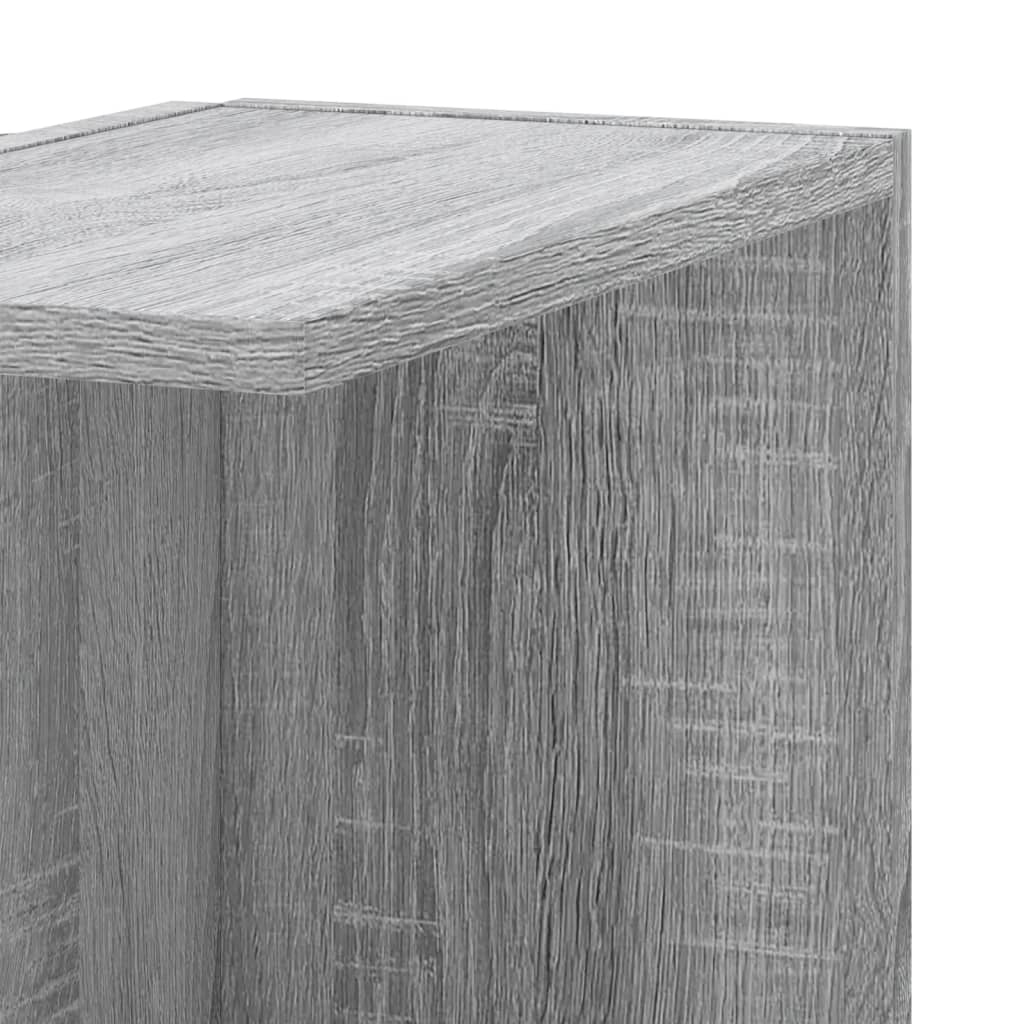 szürke sonoma szerelt fa fali sarokpolc 36,5 x 36,5 x 140 cm