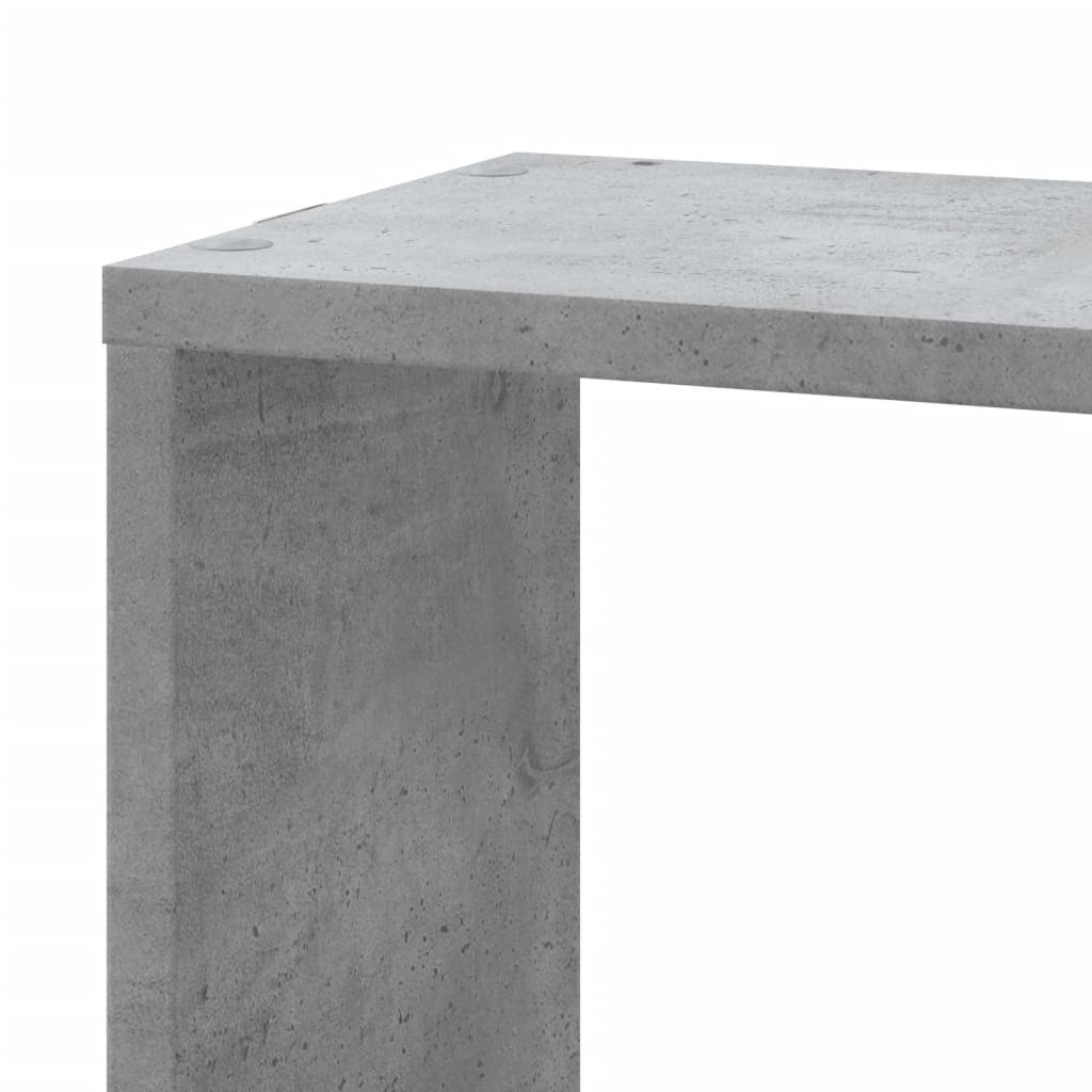 betonszürke szerelt fa fali sarokpolc 45 x 45 x 147 cm
