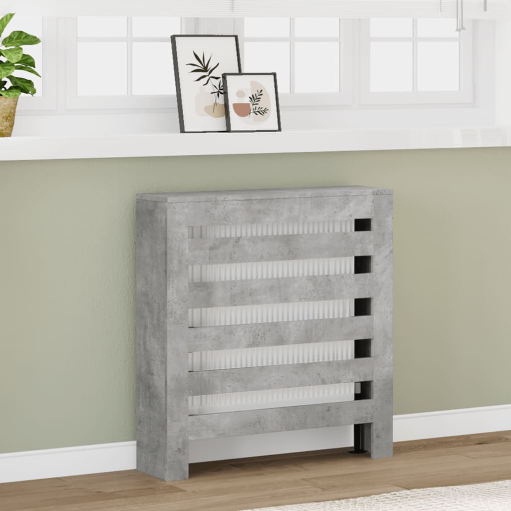 betonszürke szerelt fa radiátorburkolat 78 x 20 x 82 cm
