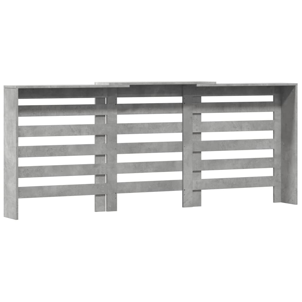 betonszürke szerelt fa radiátorburkolat 205 x 21,5 x 83,5 cm
