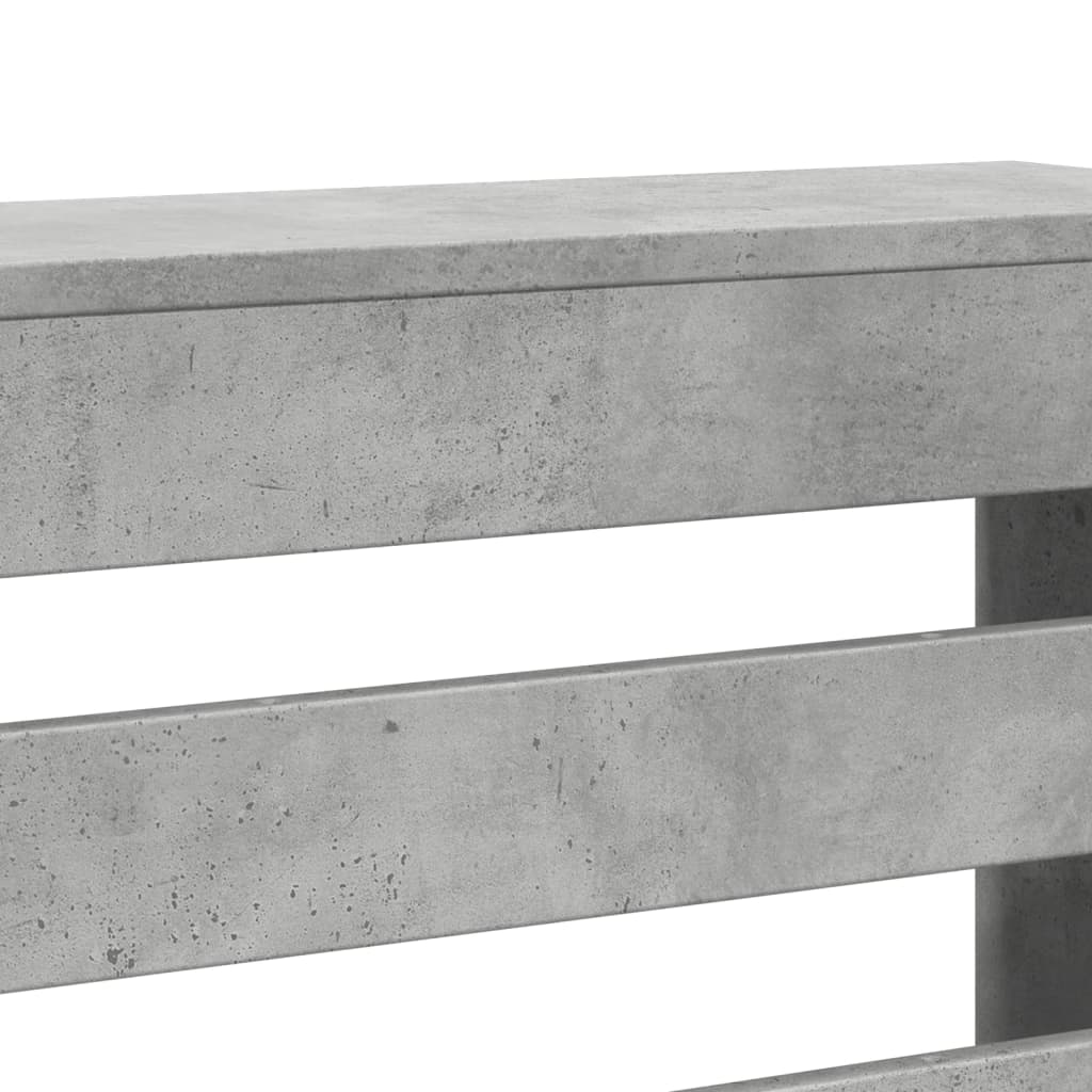 betonszürke szerelt fa radiátorburkolat 205 x 21,5 x 83,5 cm
