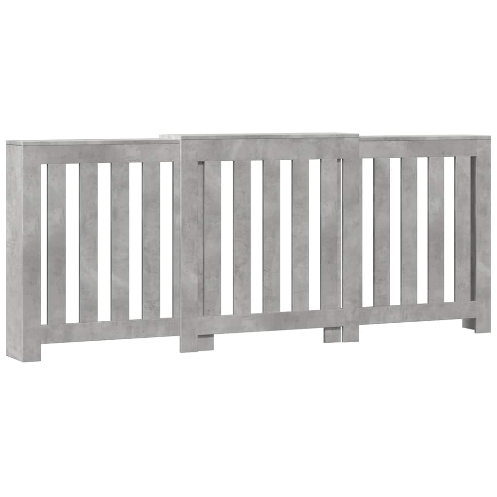 betonszürke szerelt fa radiátorburkolat 205 x 21,5 x 83,5 cm