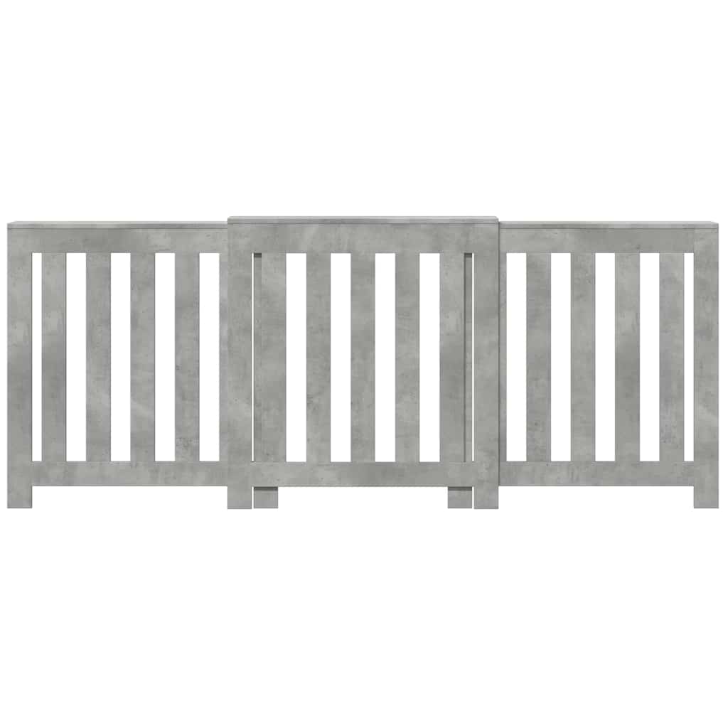 betonszürke szerelt fa radiátorburkolat 205 x 21,5 x 83,5 cm