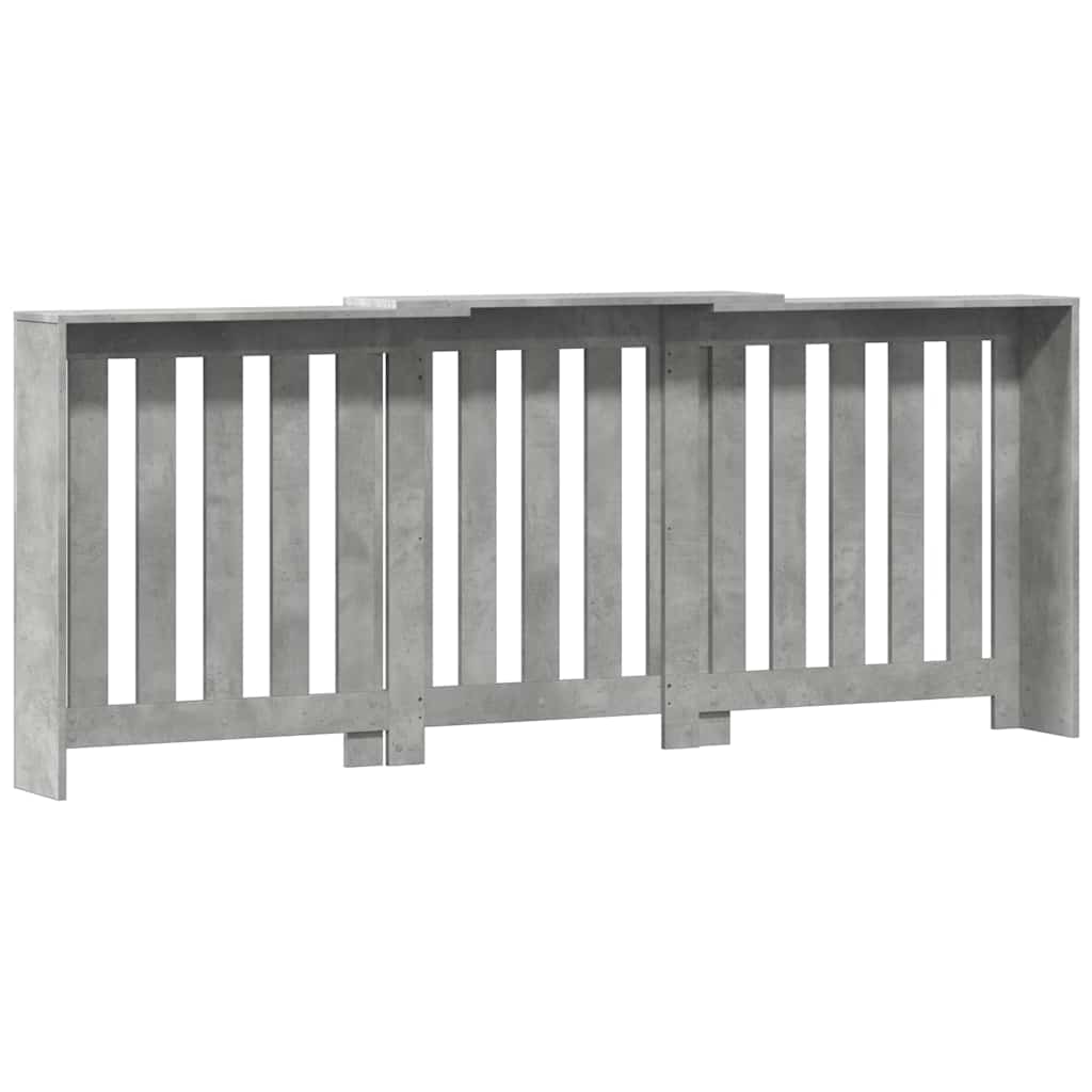 betonszürke szerelt fa radiátorburkolat 205 x 21,5 x 83,5 cm