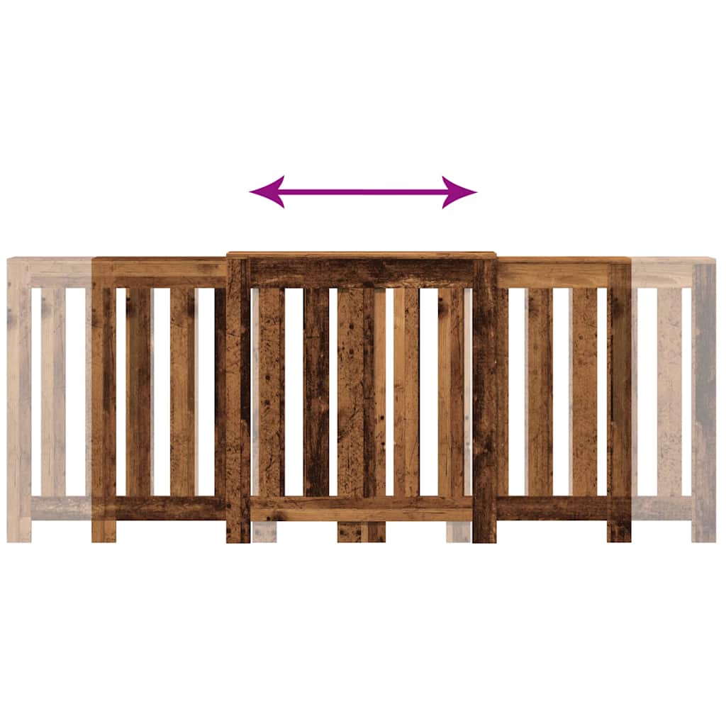 antik fa színű szerelt fa radiátorburkolat 205 x 21, 5x 83,5 cm