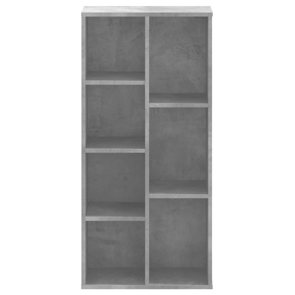 betonszürke szerelt fa könyvespolc 50x25x105 cm