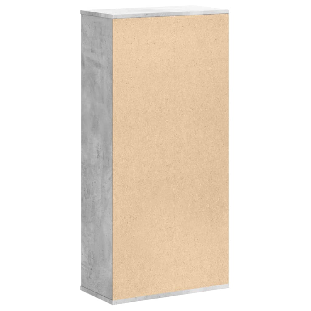 betonszürke szerelt fa könyvespolc 50x25x105 cm