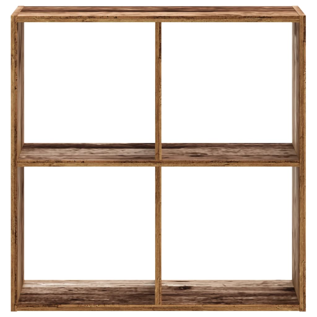 antik fa színű szerelt fa könyvespolc 68,5 x 32 x 68,5 cm