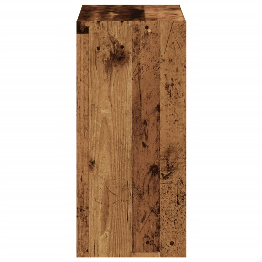 antik fa színű szerelt fa könyvespolc 68,5 x 32 x 68,5 cm