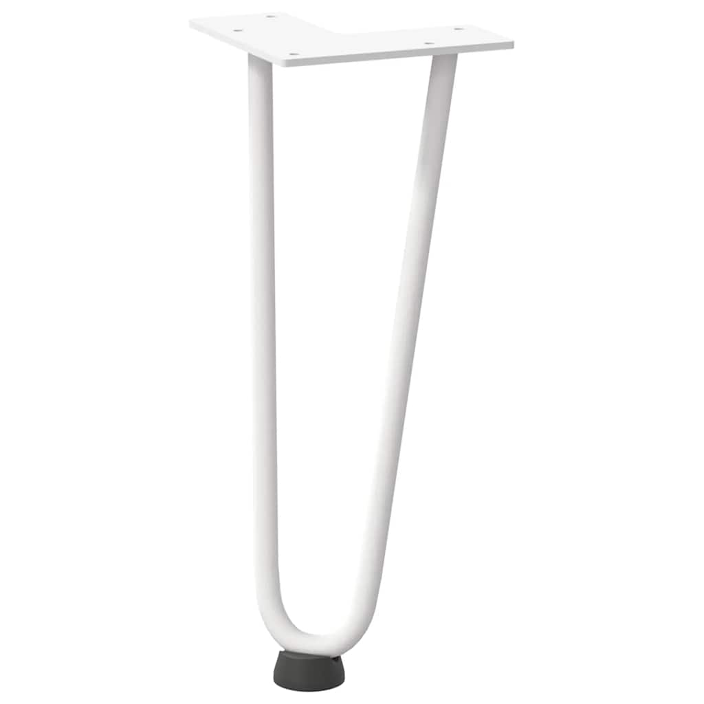 4 db fehér, tömör acél hajtűláb dohányzóasztalhoz, 30 cm