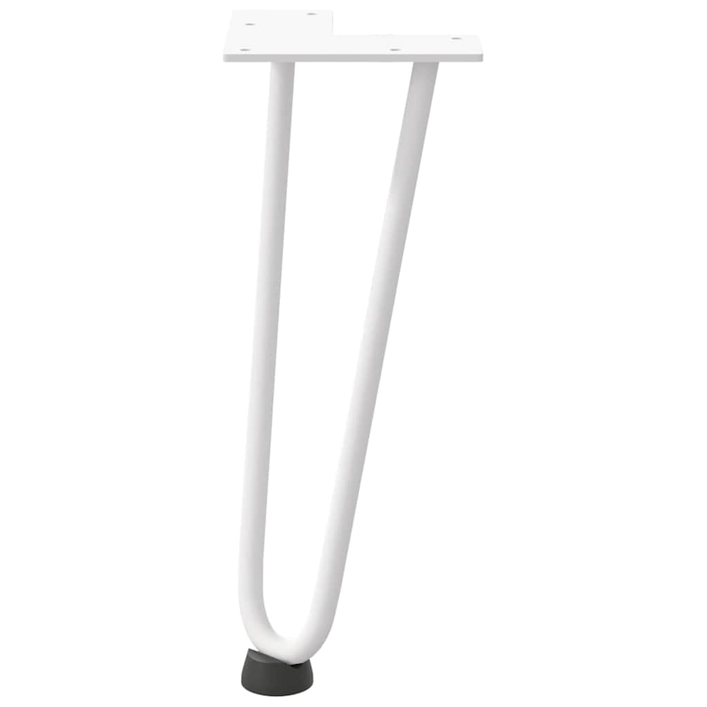 4 db fehér, tömör acél hajtűláb dohányzóasztalhoz, 30 cm