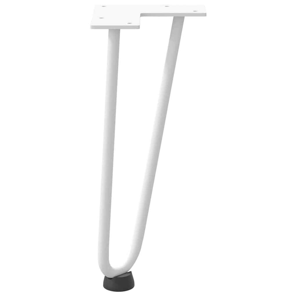 4 db fehér, tömör acél hajtűláb dohányzóasztalhoz, 30 cm