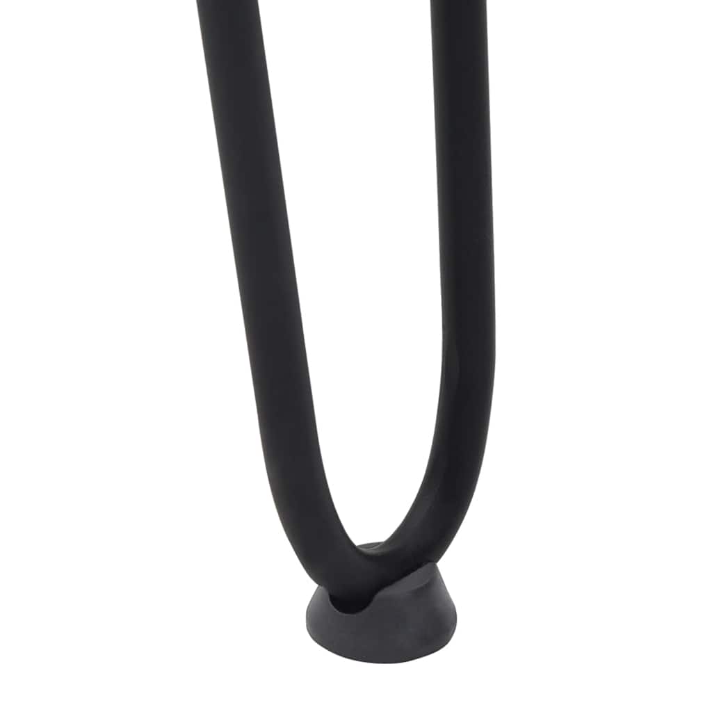 4 db fekete, tömör acél hajtűláb dohányzóasztalhoz 42 cm