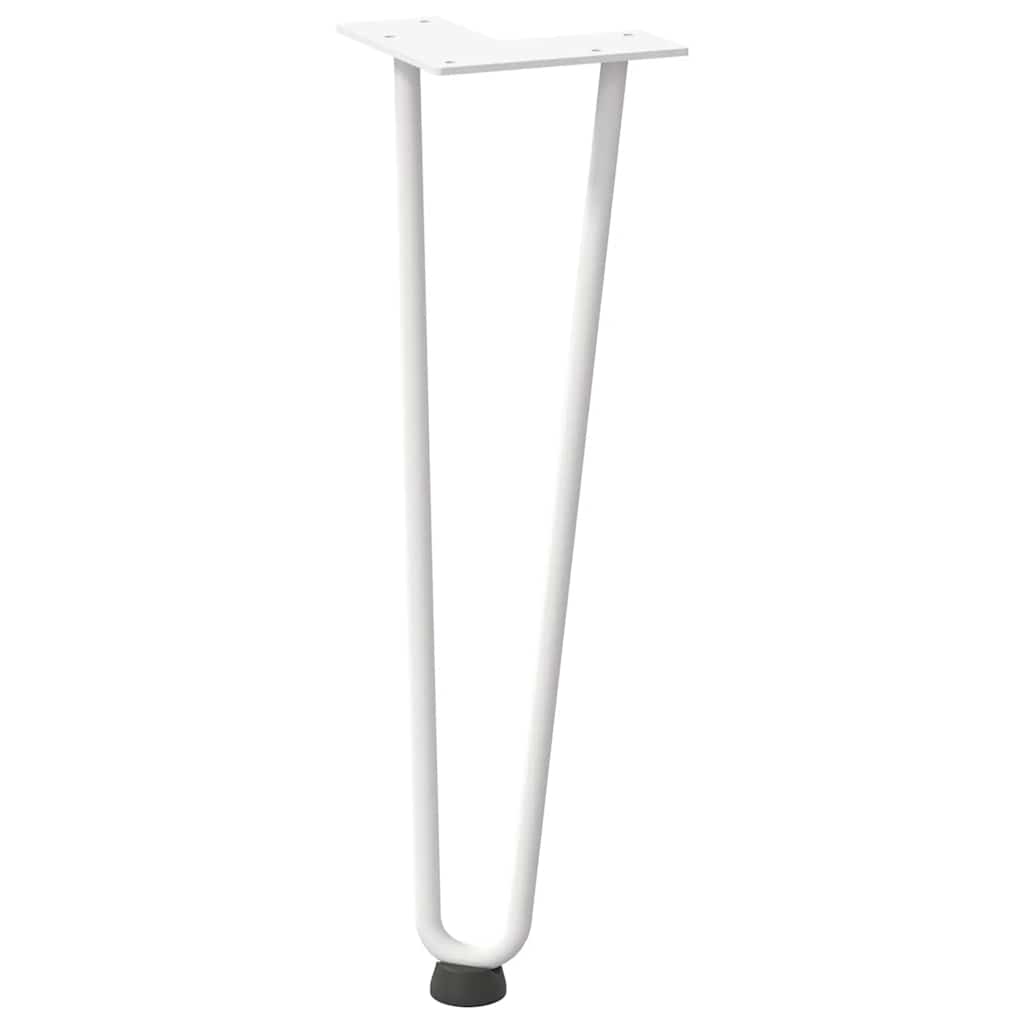 4 db fehér, tömör acél hajtűláb dohányzóasztalhoz 42 cm