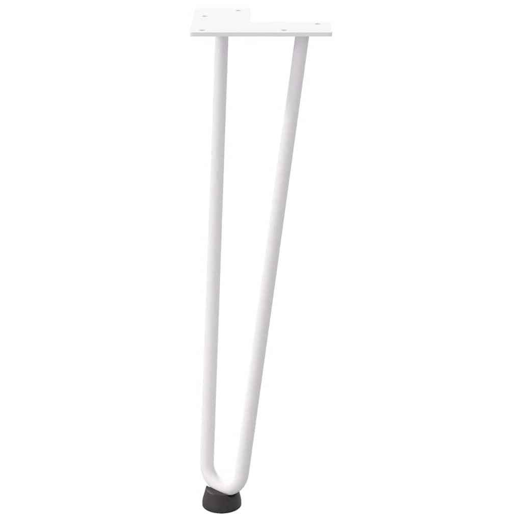 4 db fehér, tömör acél hajtűláb dohányzóasztalhoz 42 cm