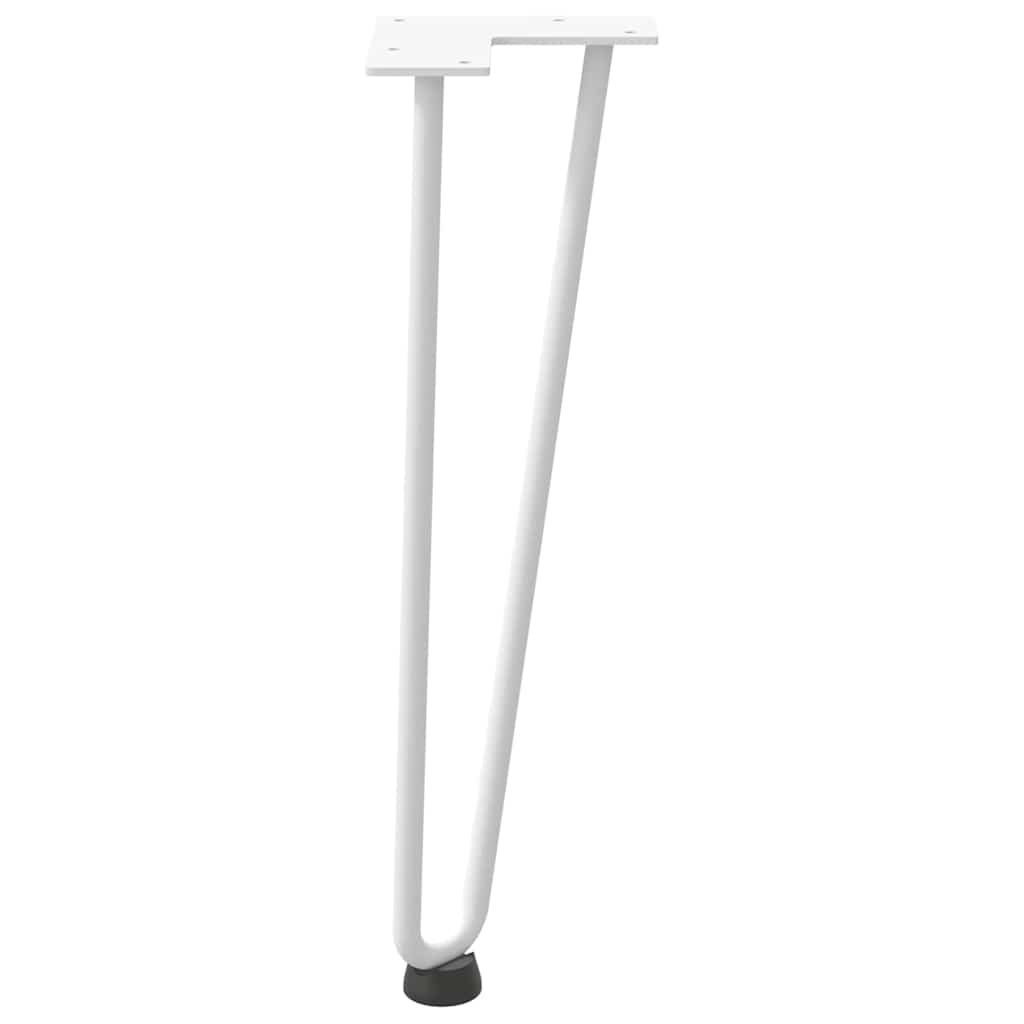 4 db fehér, tömör acél hajtűláb dohányzóasztalhoz 42 cm