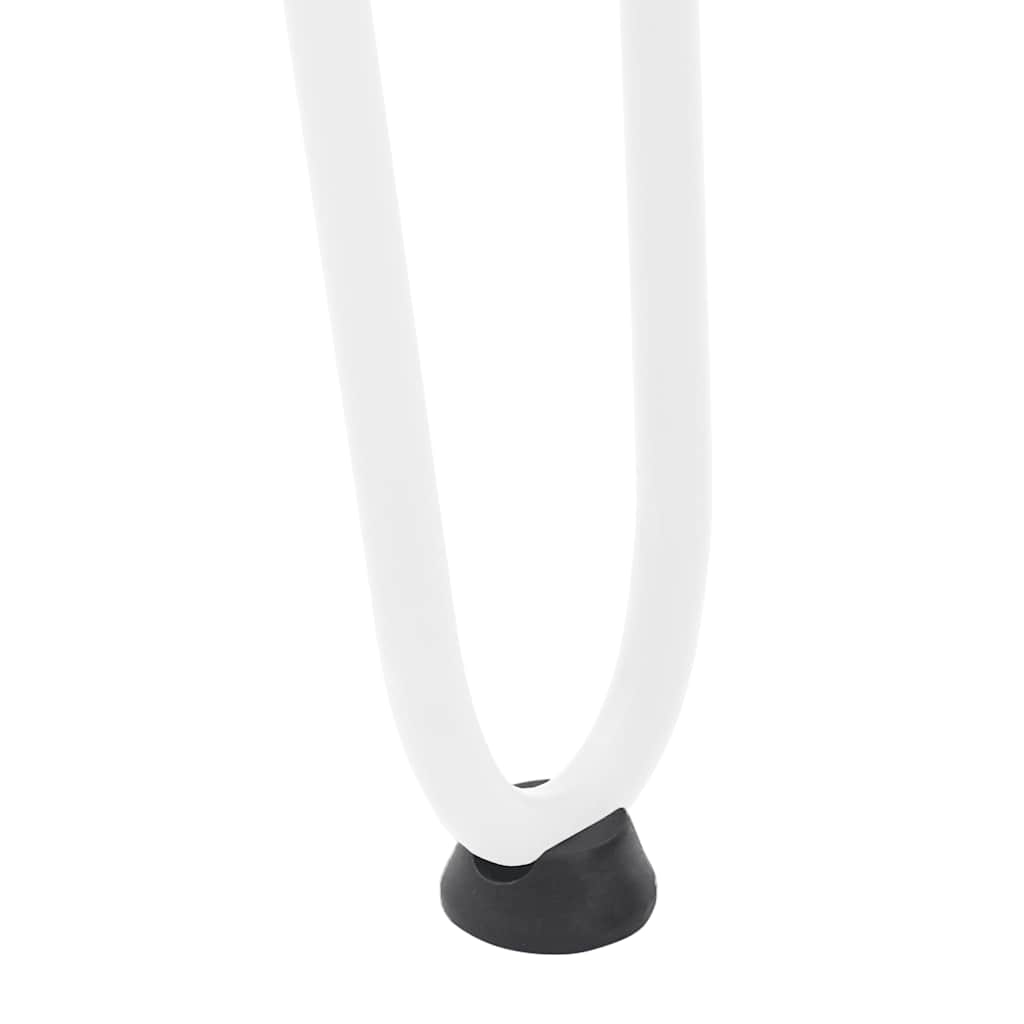 4 db fehér, tömör acél hajtűláb dohányzóasztalhoz 42 cm