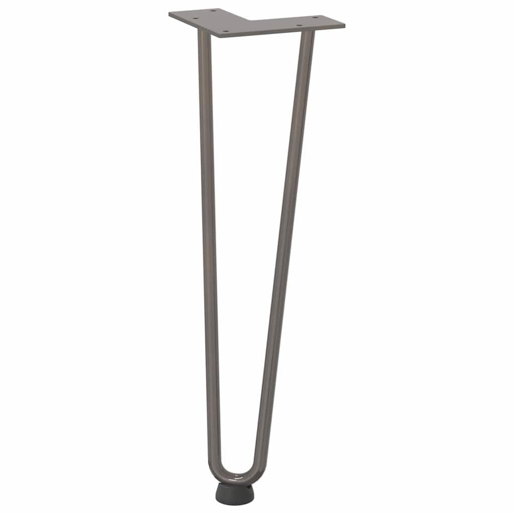4 db natúr acél hajtűláb dohányzóasztalhoz 42 cm tömör acél