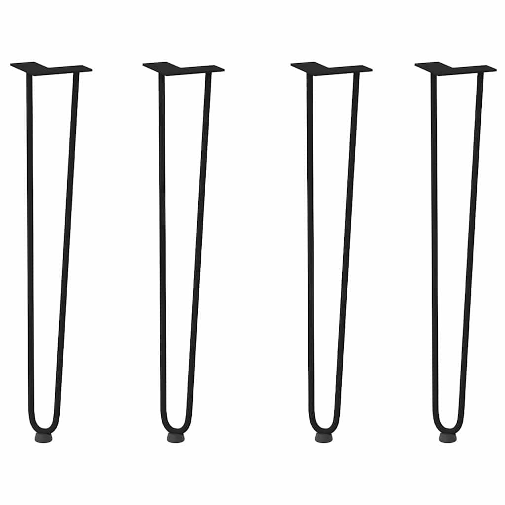 4 db-os hajtűlábak konzolasztalhoz, 72 cm, tömör acél, fekete