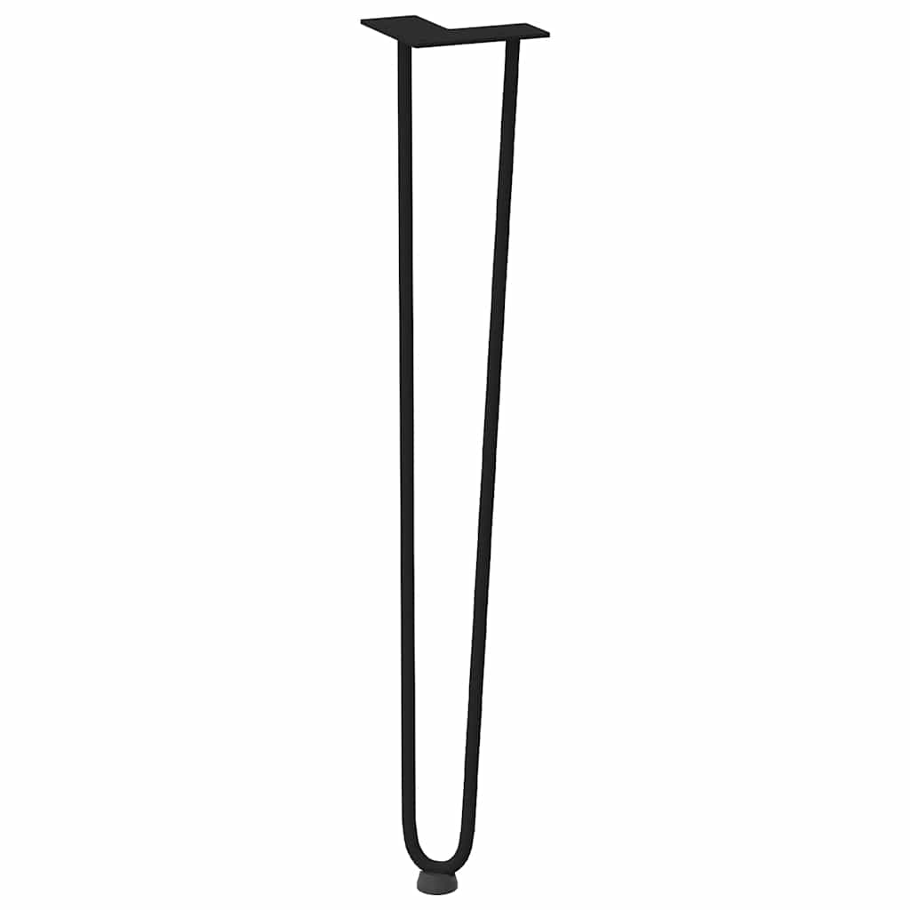 4 db-os hajtűlábak konzolasztalhoz, 72 cm, tömör acél, fekete