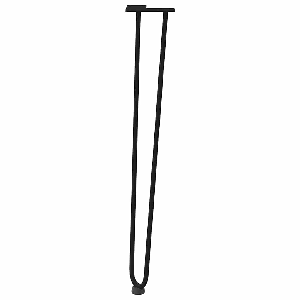 4 db-os hajtűlábak konzolasztalhoz, 72 cm, tömör acél, fekete