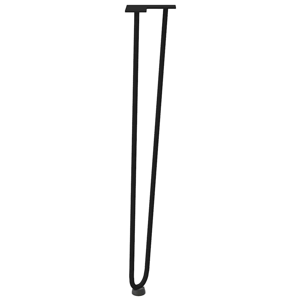 4 db-os hajtűlábak konzolasztalhoz, 72 cm, tömör acél, fekete